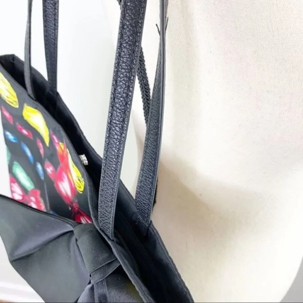 Brighton Take a Beau Black Large Bow Tote Bag Shopper Handbag Purse‎